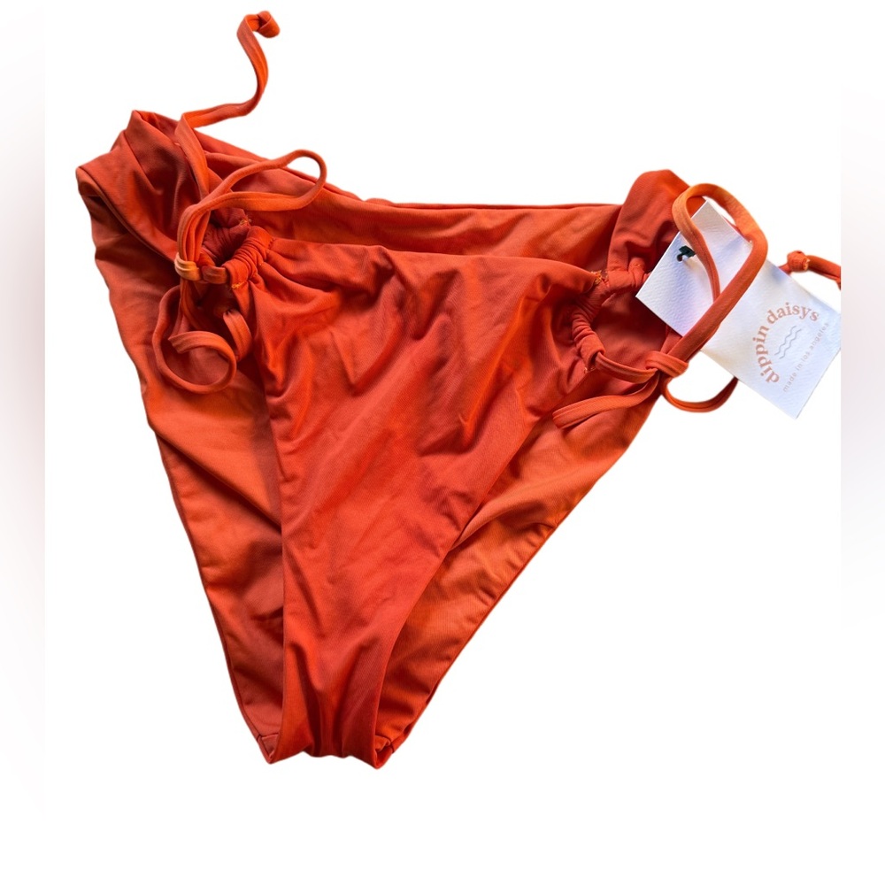 New dippin daisy’s custom dyed burnt Orange High-Waisted high-cut Bikini Bottom